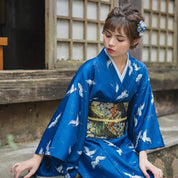 Japanischer Damen-Kimono 'Miyazaki' – mit Obi: detailreicher Kimono im japanischen Stil