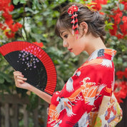 Japanischer Damen-Kimono 'Shinjuku' – Detail: lange Ärmel, Kimono japanischen Stil