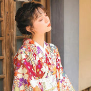 Japanischer Damen-Kimono 'Kimitsu' – mit Obi: detailreicher Kimono im japanischen Stil