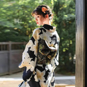 Japanischer Damen-Kimono 'Natsumi' – mit Obi: detailreicher Kimono im japanischen Stil