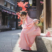 Rosa japanischer Damen-Kimono 'Mariko' – japanisches Gewand, Kimono im japanischen Design