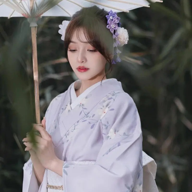 Vintage Japanischer Frauen Kimono 'Shizuko' – Detail: lange Ärmel, Kimono japanischen Stil
