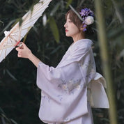 Vintage Japanischer Frauen Kimono 'Shizuko' – mit Obi: detailreicher Kimono im japanischen Stil