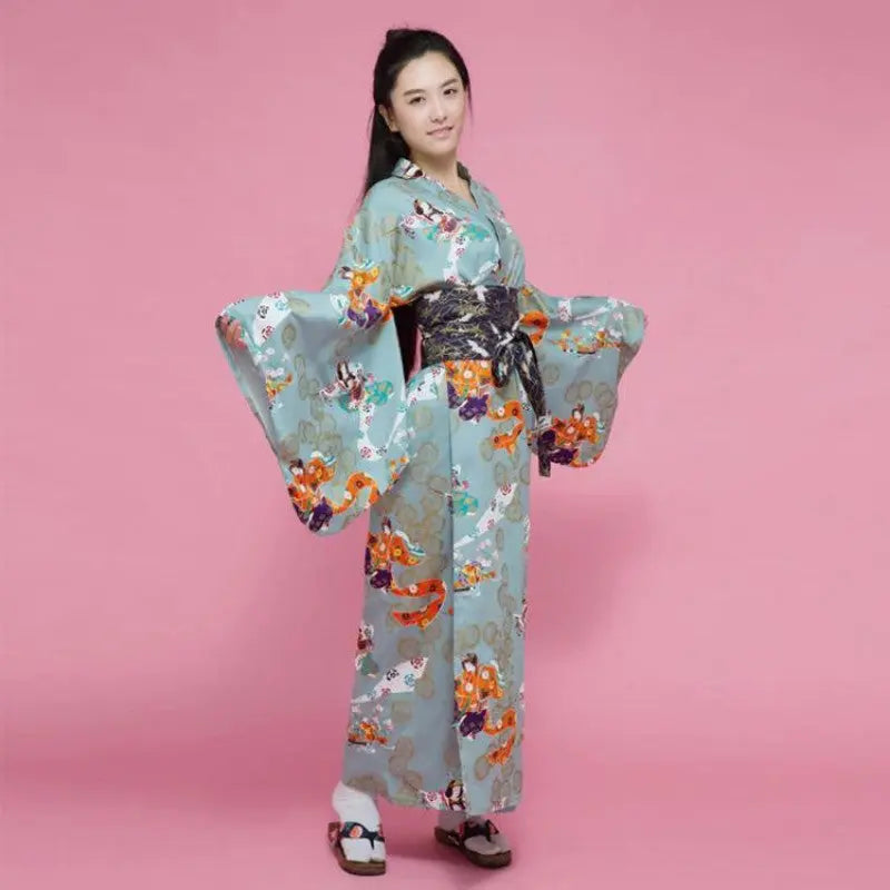 Japanischer Geisha-Kimono für Damen 'Amaya' – Detail: lange Ärmel, Kimono japanischen Stil