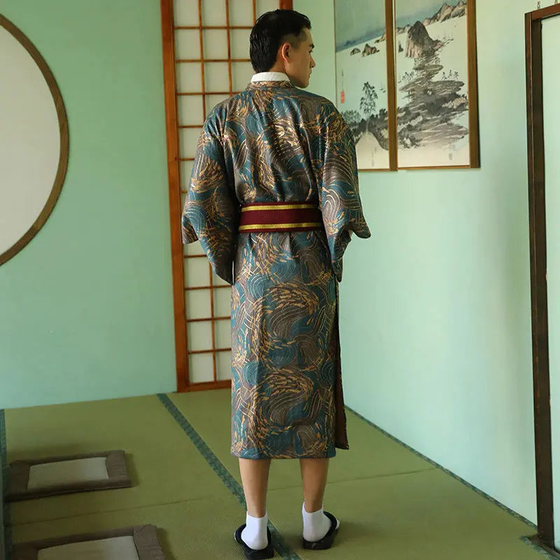 Japanischer Seiden-Kimono 'Koniya' für Männer – japanisches Gewand, Kimono im japanischen Design