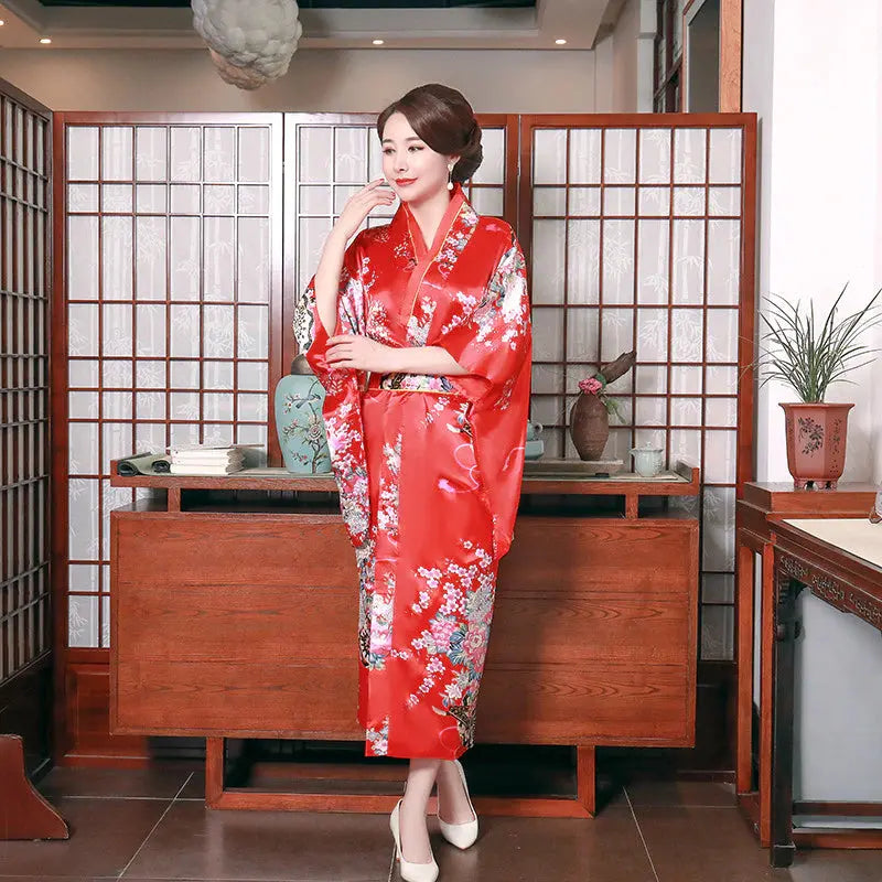 Langer japanischer Damen-Kimono 'Miyuki' – Detail: lange Ärmel, Kimono japanischen Stil