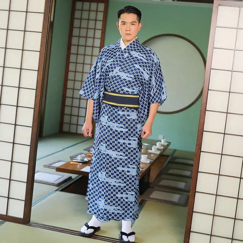 Japanisch gemusterter Kimono 'Ikkamari – Kimono im traditionellen japanischen Stil für Herren und Damen