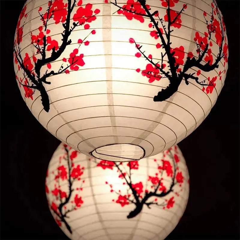 Japanische Laterne mit Blumen – Lampe im japanischen Stil für Unisex