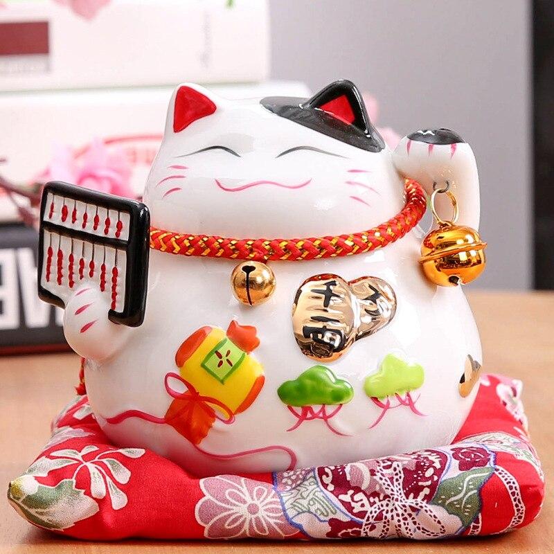 Weiße Maneki Neko 'Lucky Boulier' – Maneki-neko, Figur im japanischen Design