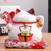 Japanische Katzenspardose 'Maple Leaf' – Maneki-neko, Figur im japanischen Design