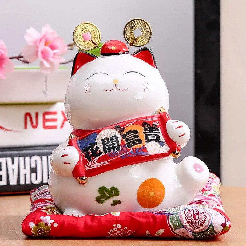 Maneki Neko Spardose 'Okami Ribbon' – Maneki-neko, Figur im japanischen Design