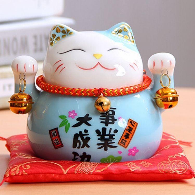 Maneki Neko Sparschwein 'Blau' – Maneki-neko, Spardose im japanischen Design