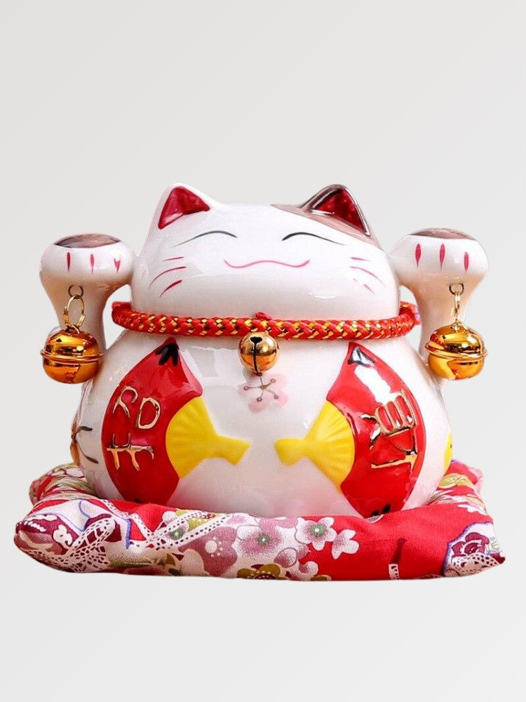 Maneki Neko Spardose 'Fans' – Spardose im japanischen Stil für Unisex