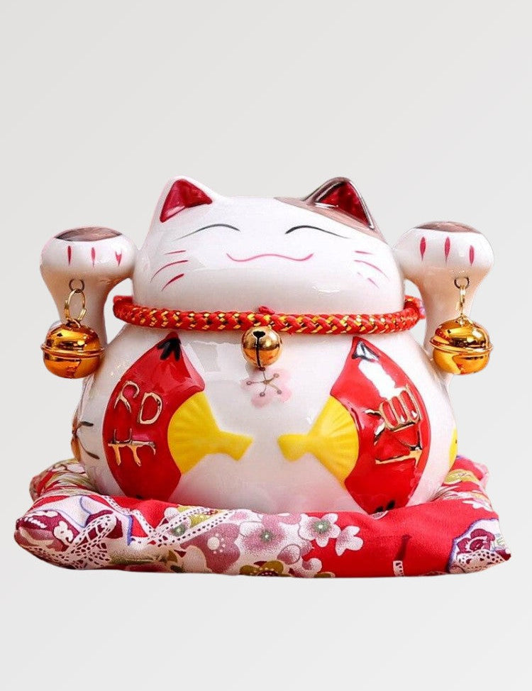 Maneki Neko Spardose 'Fans' – Spardose im japanischen Stil für Unisex