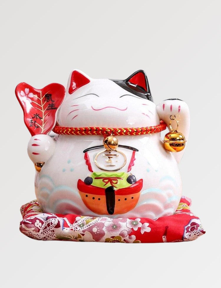 Japanische Katzenspardose 'Maple Leaf' – Figur im japanischen Stil für Unisex