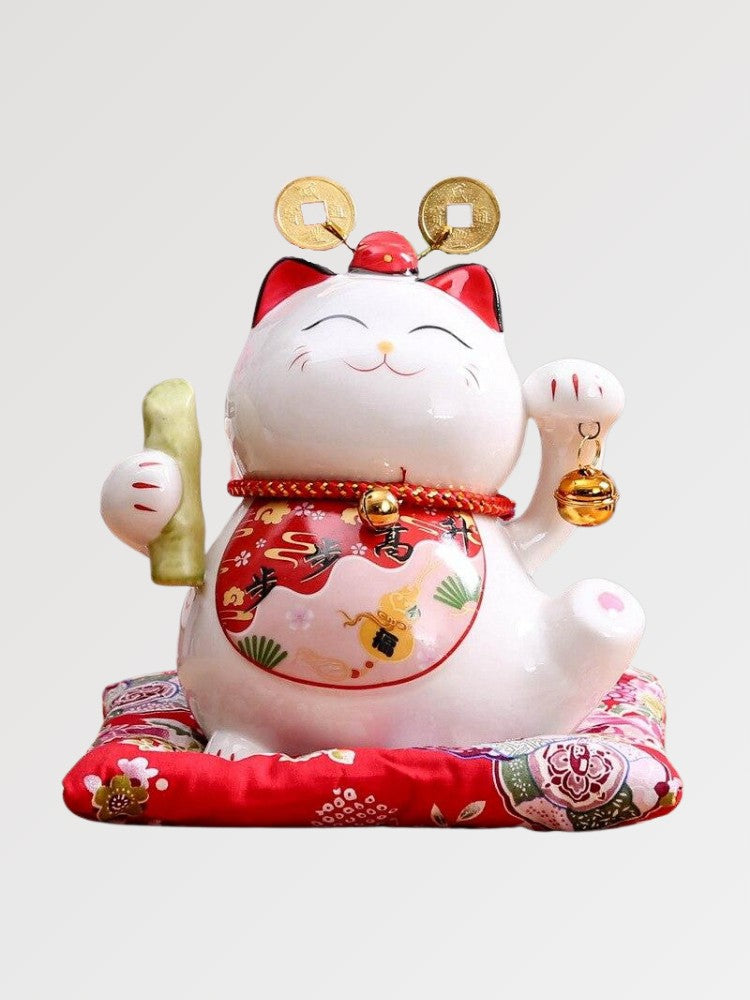 Maneki Neko Spardose 'Hungrige Katze' – Figur im japanischen Stil für Unisex