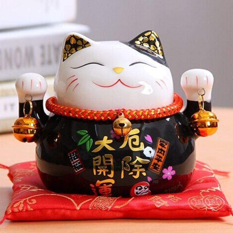 Maneki Neko Spardose 'Schwarz' – Maneki-neko, Figur im japanischen Design
