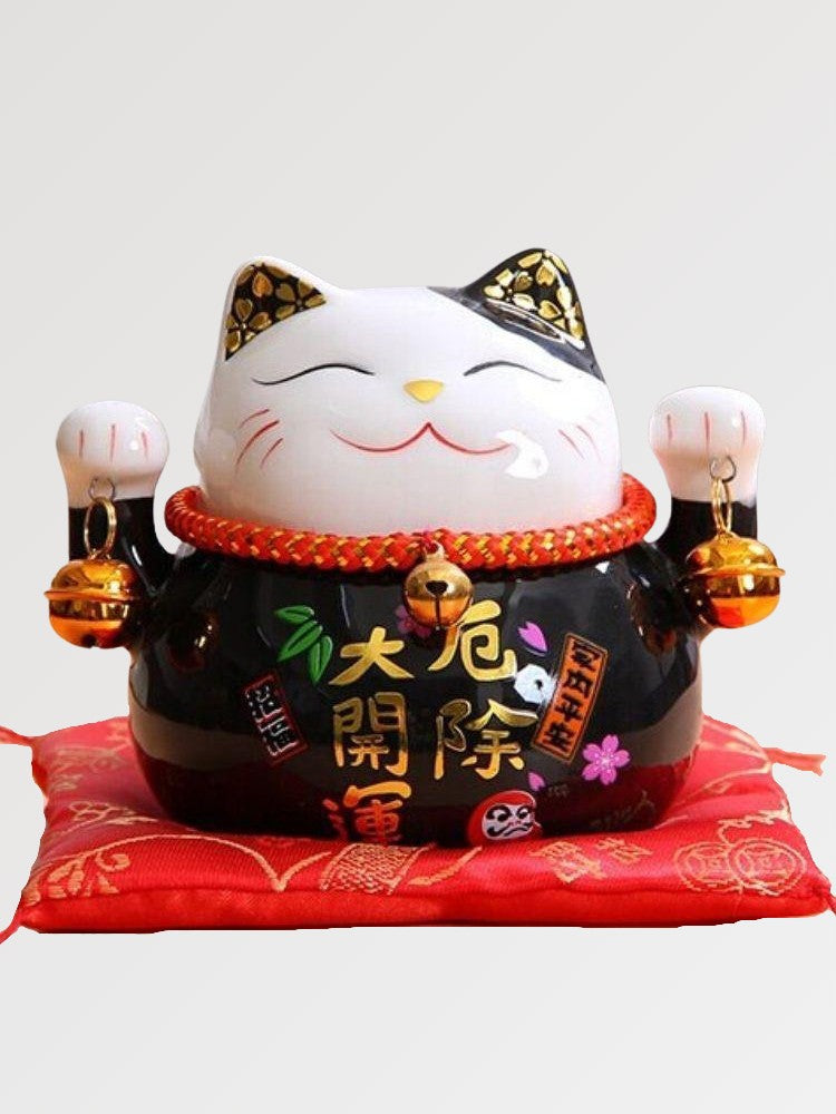 Maneki Neko Spardose 'Schwarz' – Figur im japanischen Stil für Unisex