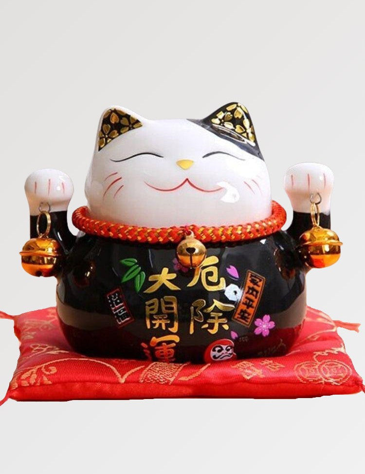 Maneki Neko Spardose 'Schwarz' – Figur im japanischen Stil für Unisex