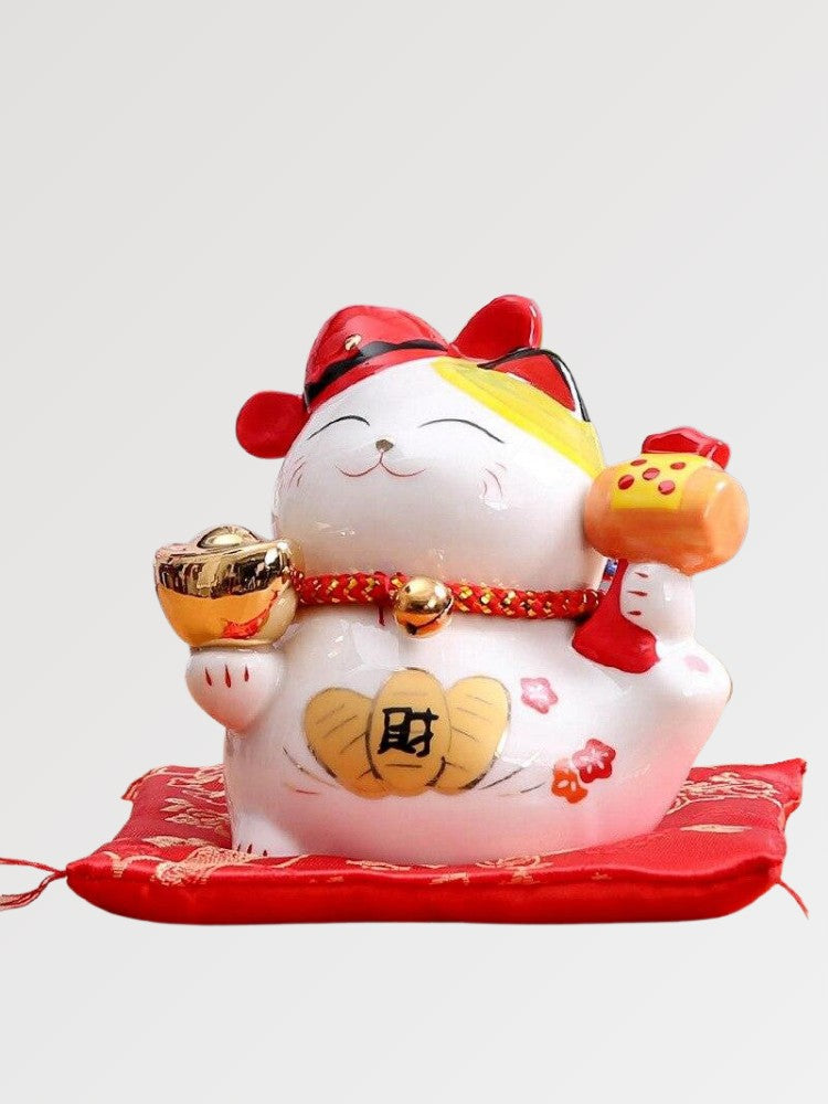 Maneki Neko Sparschwein aus Porzellan – Figur im japanischen Stil für Unisex