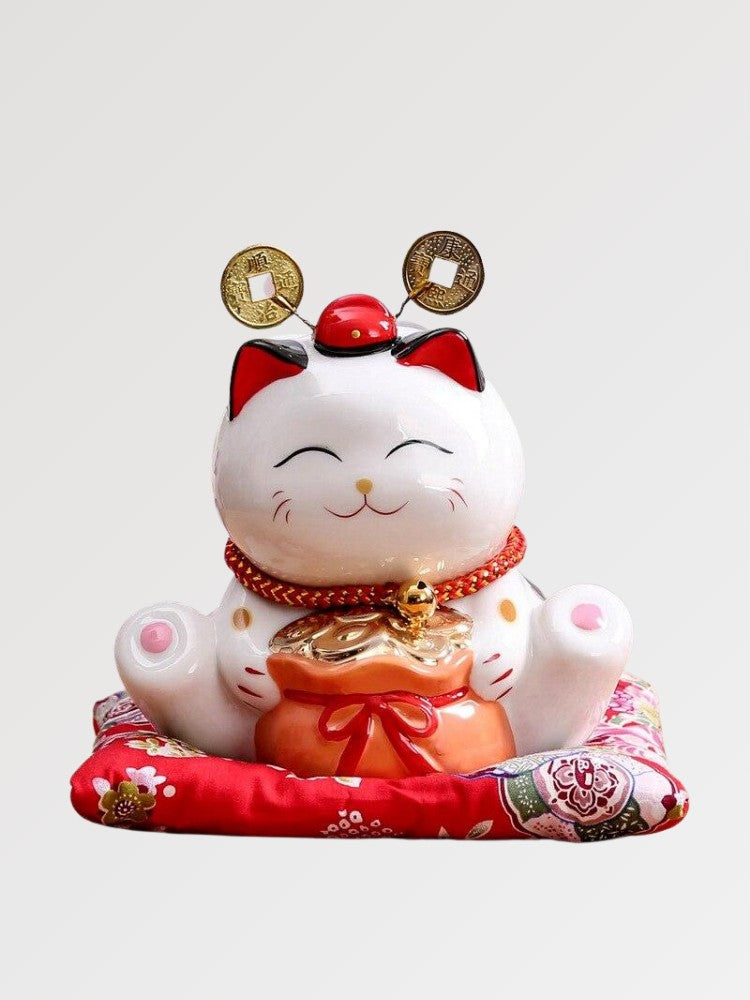 Maneki Neko-Sparschwein 'Reiche Katze' – Figur im japanischen Stil für Unisex