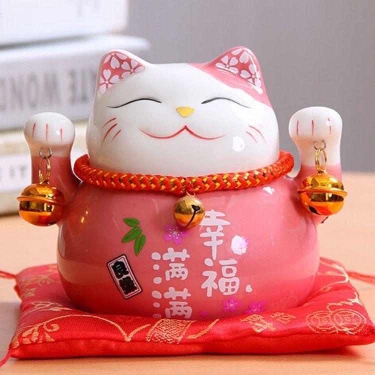 Maneki Neko Sparschwein 'Rose' – Maneki-neko, Figur im japanischen Design