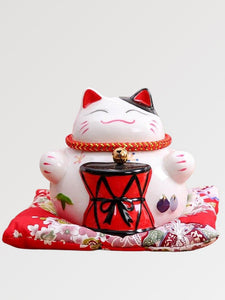 Japanische Katzen-Spardose 'Tamburin'