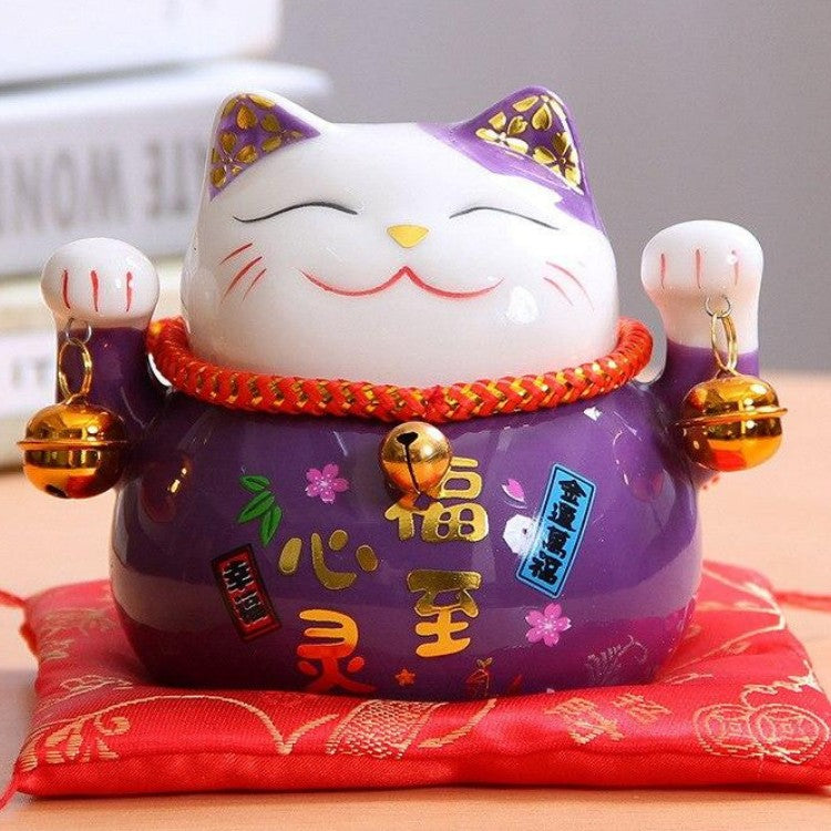 Maneki Neko Sparschwein 'Violett' – Maneki-neko, Figur im japanischen Design