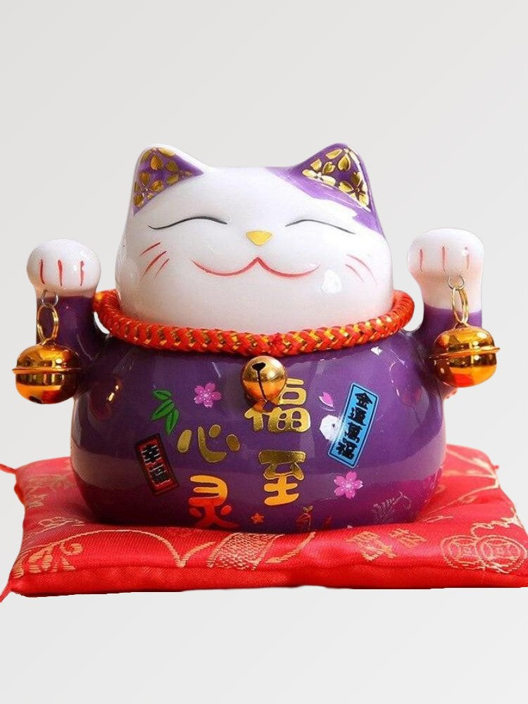 Maneki Neko Sparschwein 'Violett' – Figur im japanischen Stil für Unisex