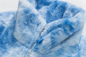 Wollfleece-Mantel '66-UB' – Seitenansicht des Wickelmantel, für den Winter