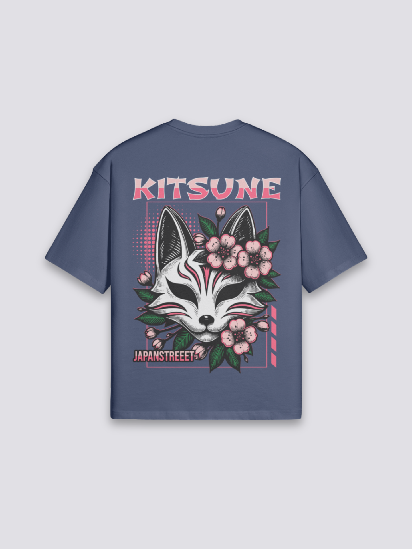 Kitsune T-Shirt – Detail: japanisches Motiv, T-Shirt japanischen Stil