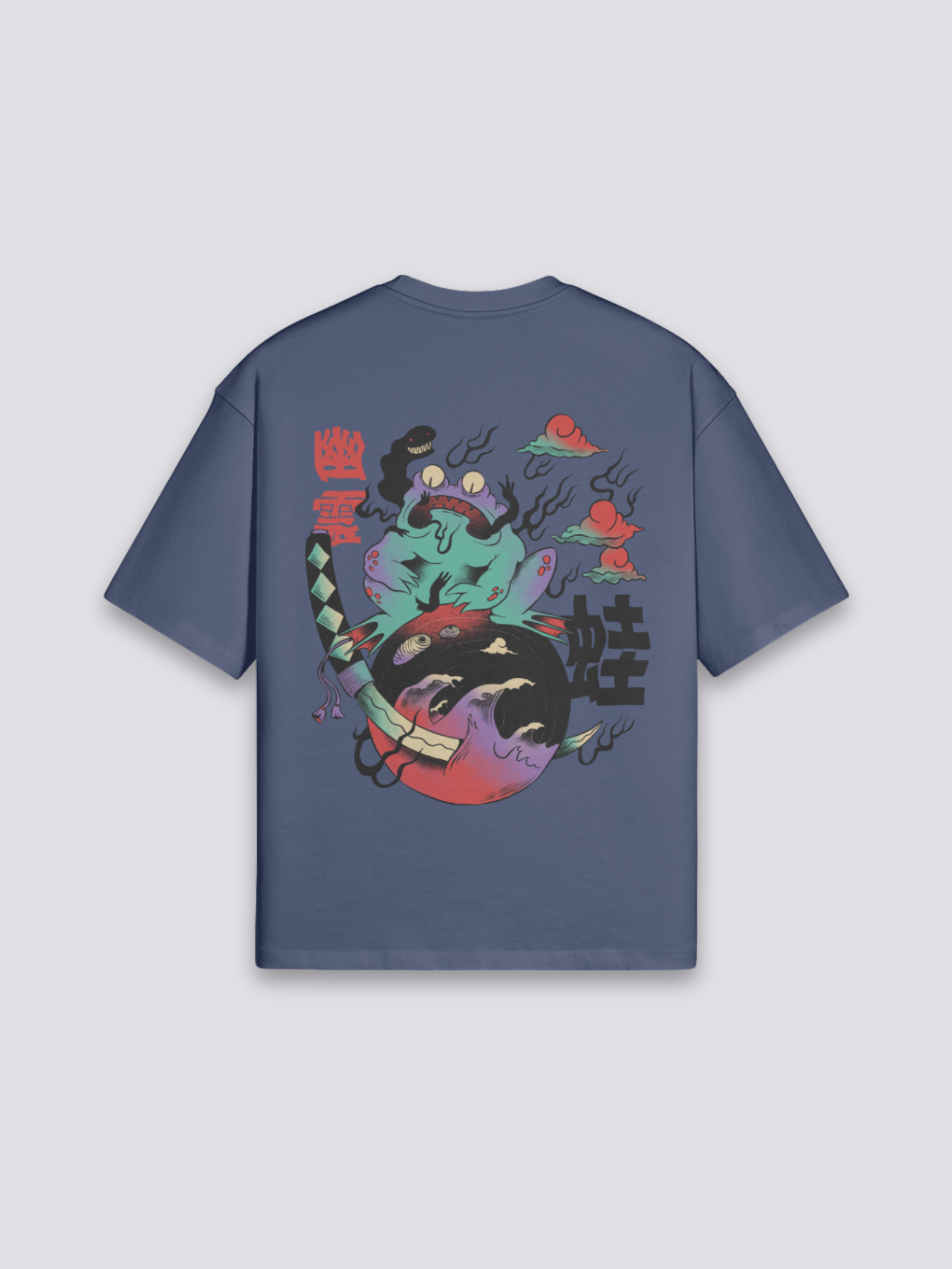 Retro-japanisches T-Shirt – Detail: japanisches Motiv, T-Shirt japanischen Stil