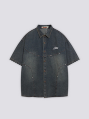 Denim-Hemd in Übergröße – Hemd im japanischen Stil für Herren