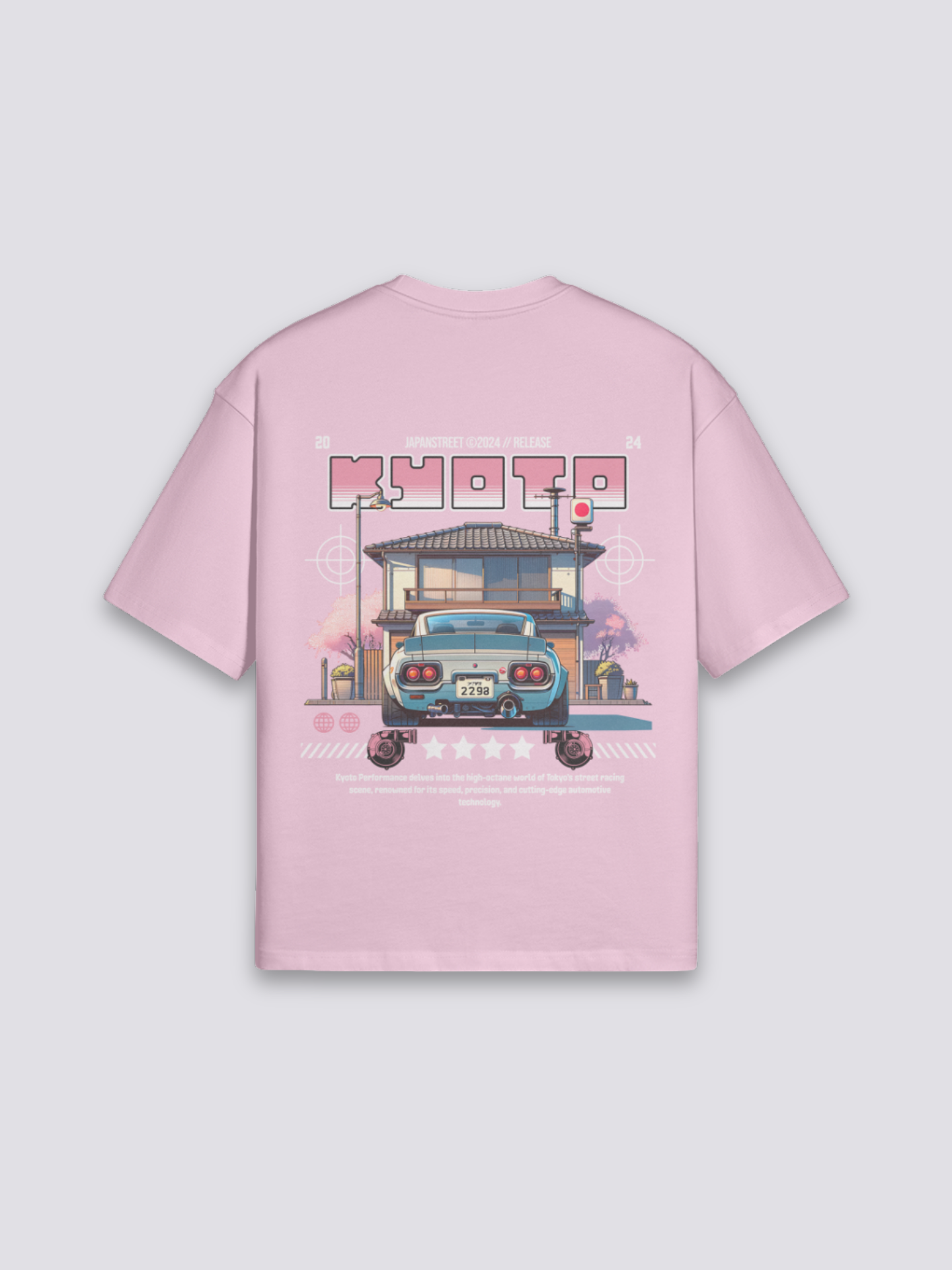 Japanisches Auto-T-Shirt – Detail: japanisches Motiv, T-Shirt japanischen Stil