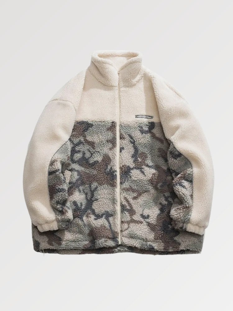 Tarnfleece aus Wolle 'MILITARY' – Oversize, Sweatshirt im japanischen Design