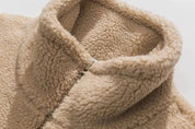 Tarnfleece aus Wolle 'MILITARY' – Detail: Rundhals, Sweatshirt japanischen Stil