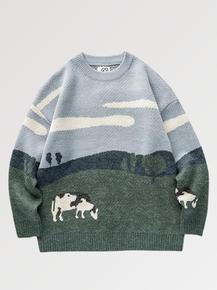 Pullover der japanischen Marke 'Cow-Juku' – Pullover im japanischen Stil für Herren und Damen