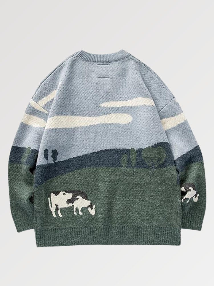 Pullover der japanischen Marke 'Cow-Juku' – Pullover für den Winter, Premium-Qualität