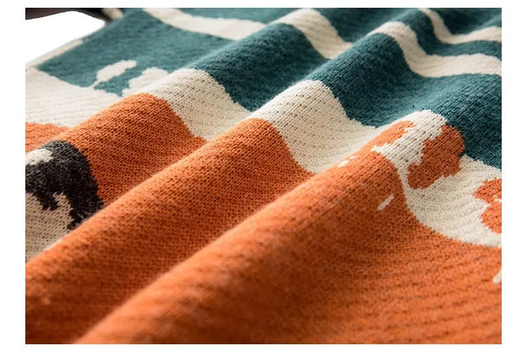 Pullover der japanischen Marke 'Cow-Juku' – Seitenansicht des Pullover, für den Winter