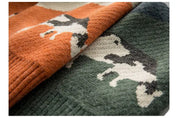 Pullover der japanischen Marke 'Cow-Juku' – Nahaufnahme Pullover mit japanischem Motiv