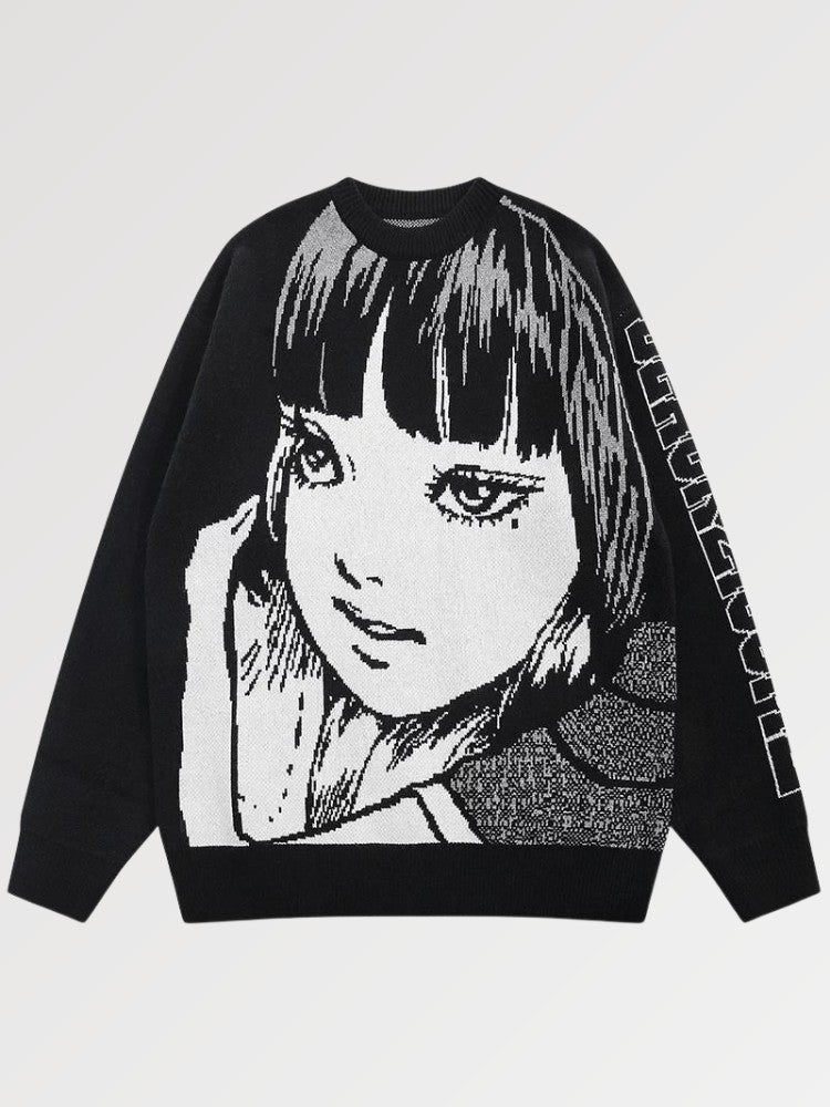 Herrenpullover im japanischen Stil 'Blackzicome' – Sweatshirt im Streetwear-Stil für Herren und Damen