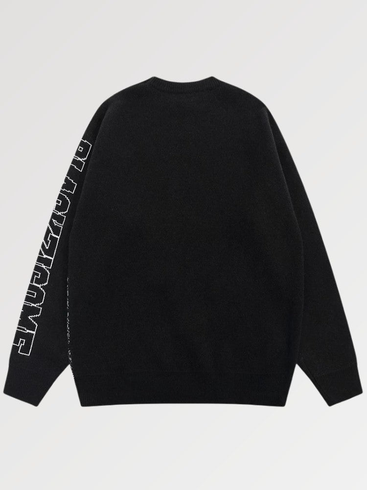 Herrenpullover im japanischen Stil 'Blackzicome' – Oversize, Sweatshirt im japanischen Design
