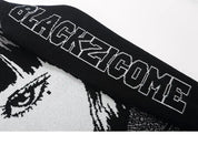 Herrenpullover im japanischen Stil 'Blackzicome' – Detail: Rundhals, Sweatshirt japanischen Stil