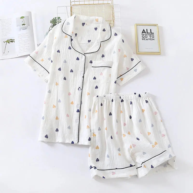 Japanischer Schlafanzug kurzes Set – Pyjama im japanischen Stil für Herren und Damen