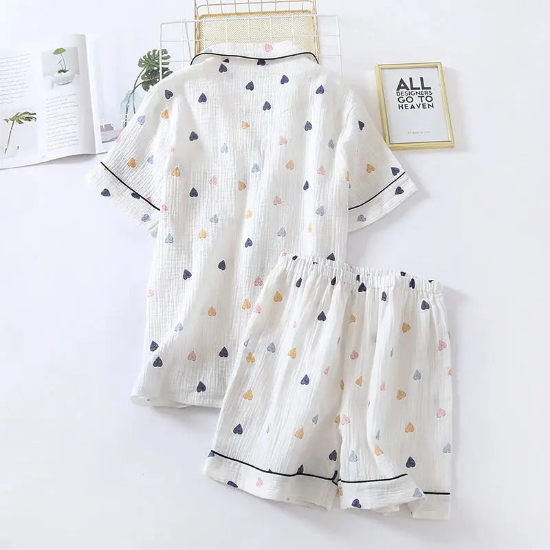 Japanischer Schlafanzug kurzes Set – bequem, Pyjama im japanischen Design