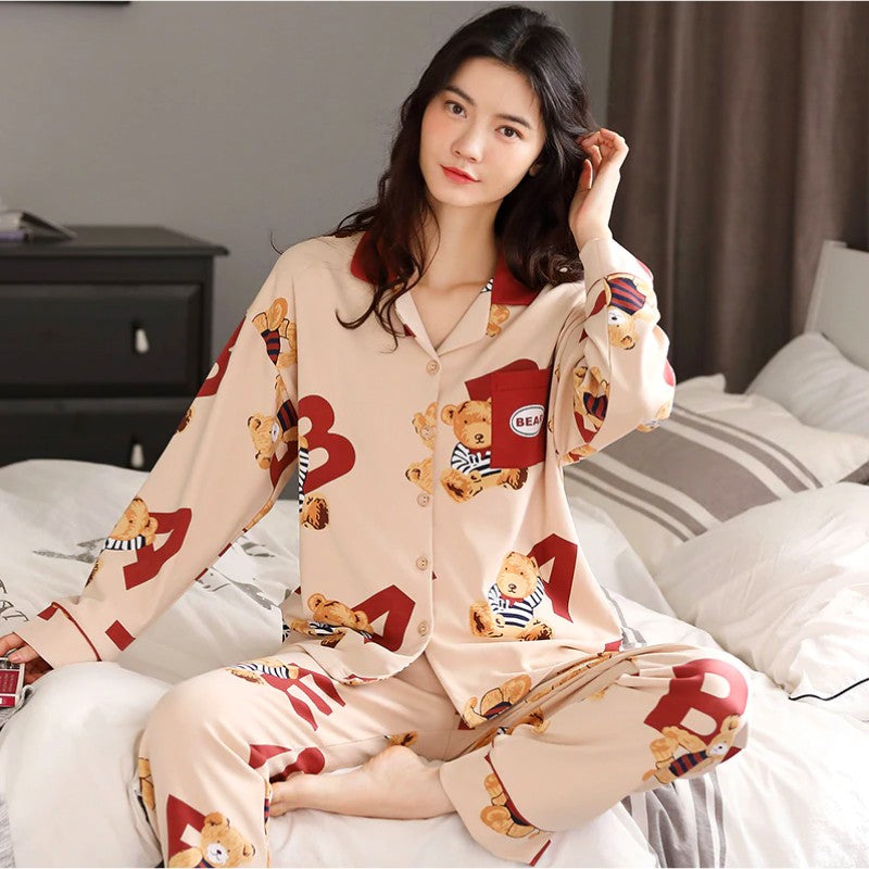Zweiteiliger Schlafanzug für Frauen – Pyjama im japanischen Stil für Herren und Damen