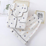 Japanischer Schlafanzug kurzes Set – Detail: leichte Baumwolle, Pyjama japanischen Stil