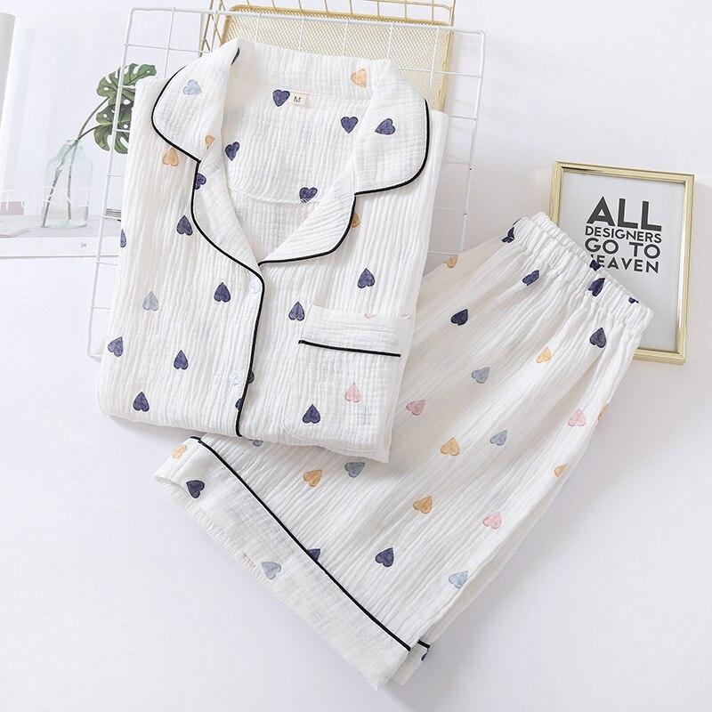 Japanischer Schlafanzug kurzes Set – Detail: leichte Baumwolle, Pyjama japanischen Stil