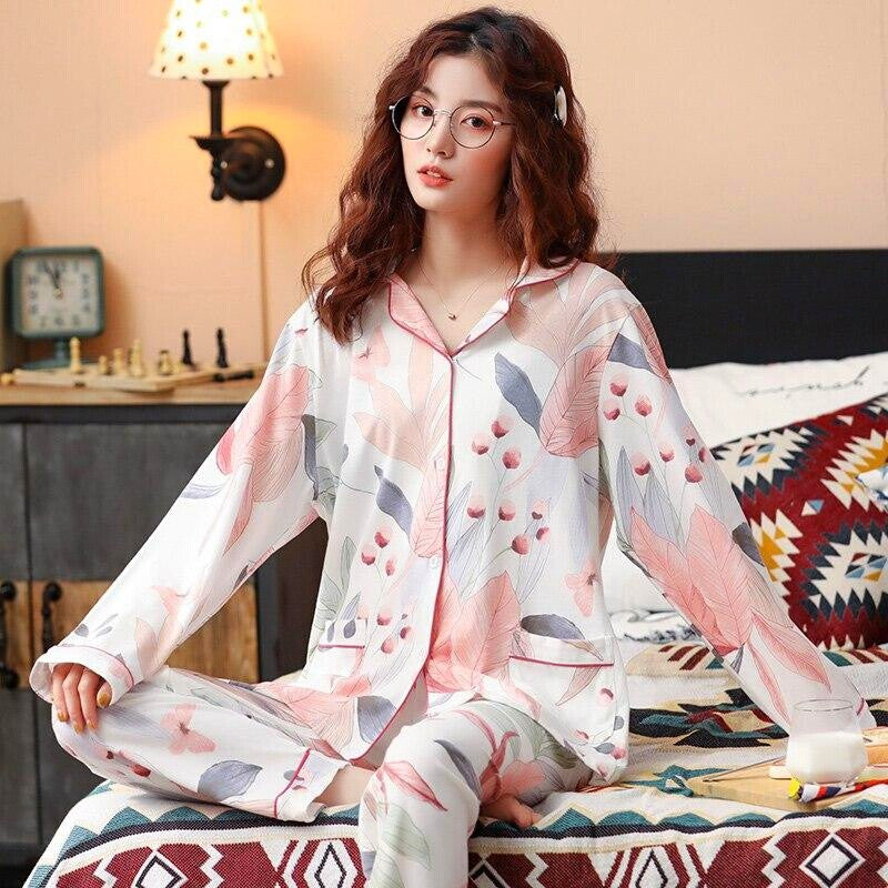 Zweiteiliger japanischer Schlafanzug für Frauen – Pyjama im japanischen Stil für Herren und Damen