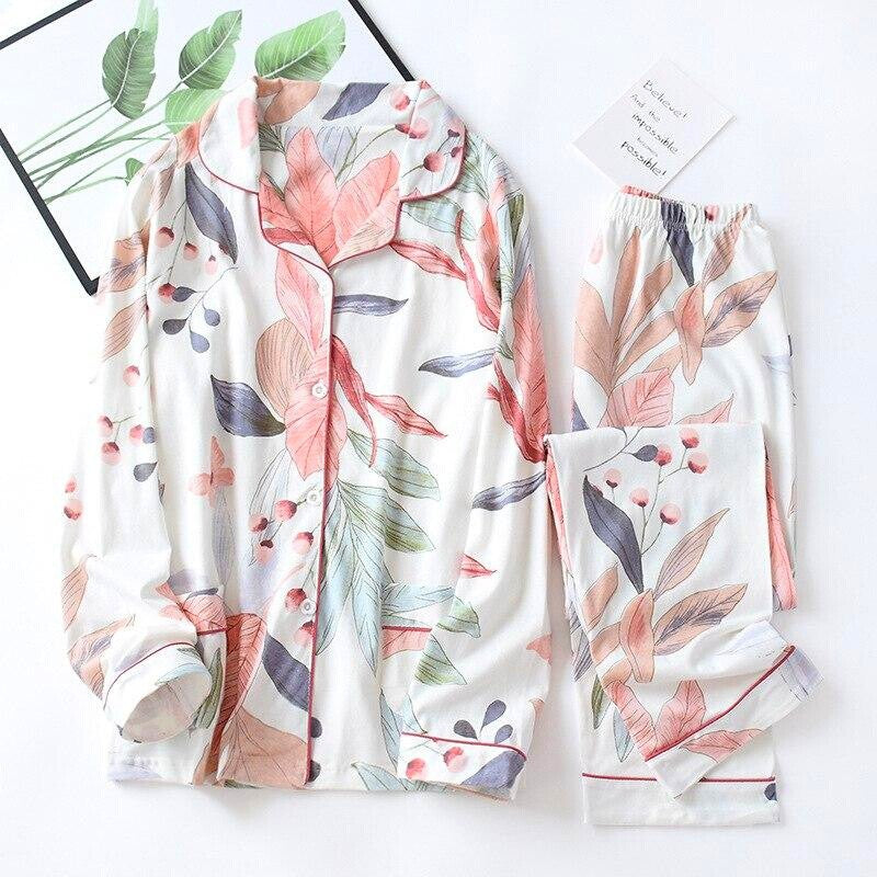 Zweiteiliger japanischer Schlafanzug für Frauen – bequem, Pyjama im japanischen Design